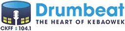 Logo de CKFF 104.1 "Drumbeat Radio" Kipawa, QC