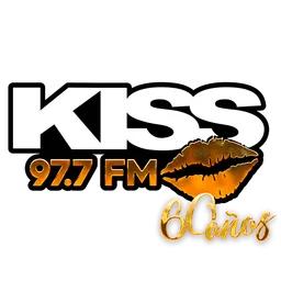 Logo de KISS FM 97.7 (Mérida) - 97.7 FM - XHGL-FM - Grupo SIPSE Radio - Mérida, Yucatán