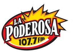 Logo de LA PODEROSA 107.7 (Aguascalientes) - 107.7 FM - XHYZ-FM - Radiogrupo - Aguascalientes, Aguascalientes