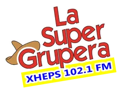 Logo de LA SUPER GRUPERA 102.1 (Guaymas) - 102.1 FM - XHEPS-FM - Grupo Radio Guaymas - Guaymas, Sonora