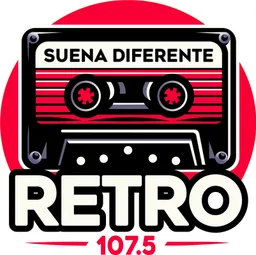 Logo de Retro 107.5 (GDL) - 107.5 FM - XHVOZ-FM - Grupo Audiorama Comunicaciones - Guadalajara, Jalisco