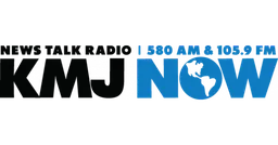 Logo de KMJ "News Talk" 580 AM Fresno, CA